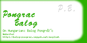 pongrac balog business card